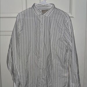 Banana Republic Black and White Striped Casual Shirt